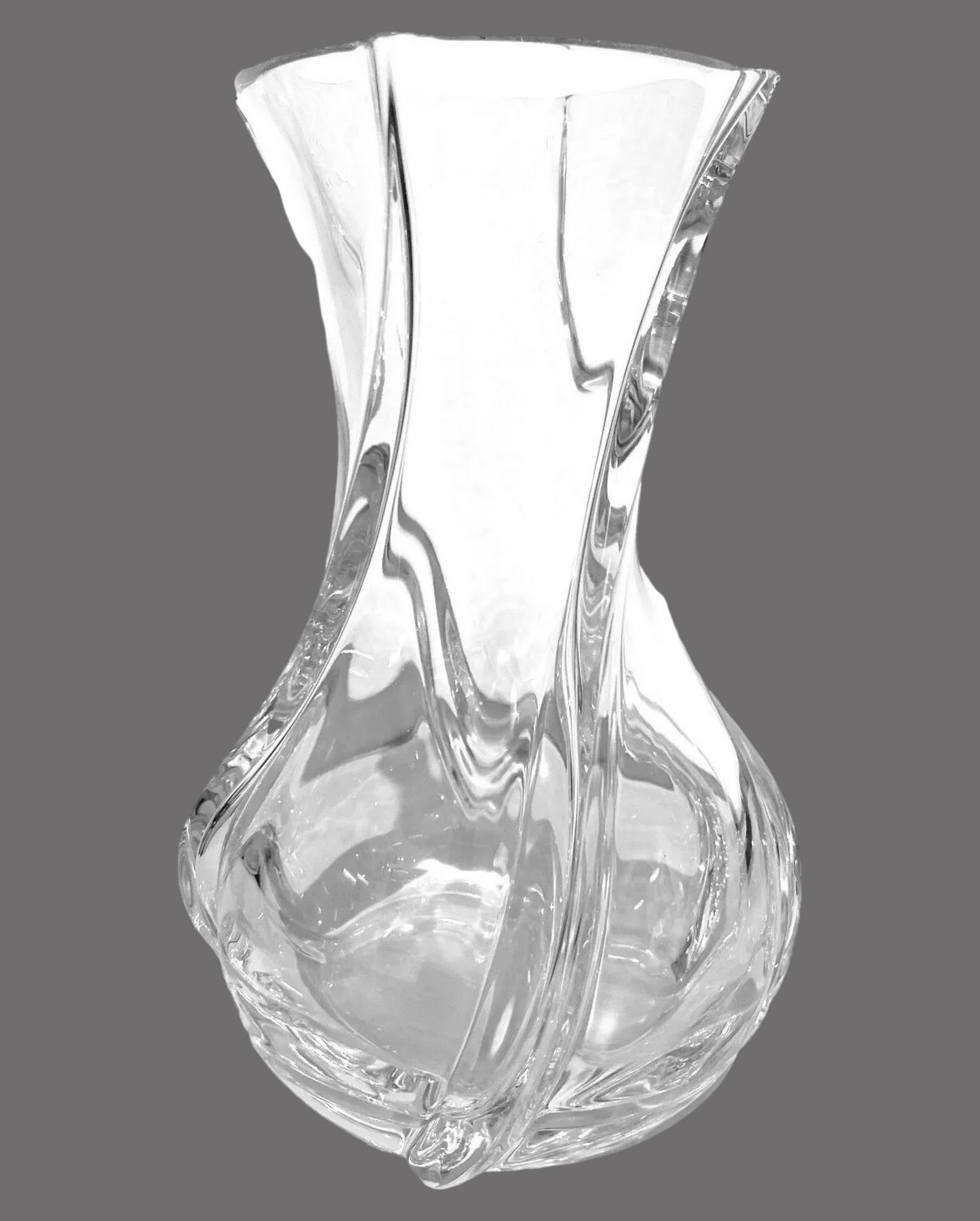 BACCARAT FRENCH CRYSTAL SERPENTINE PATTERN LARGE 10 INCH VASE