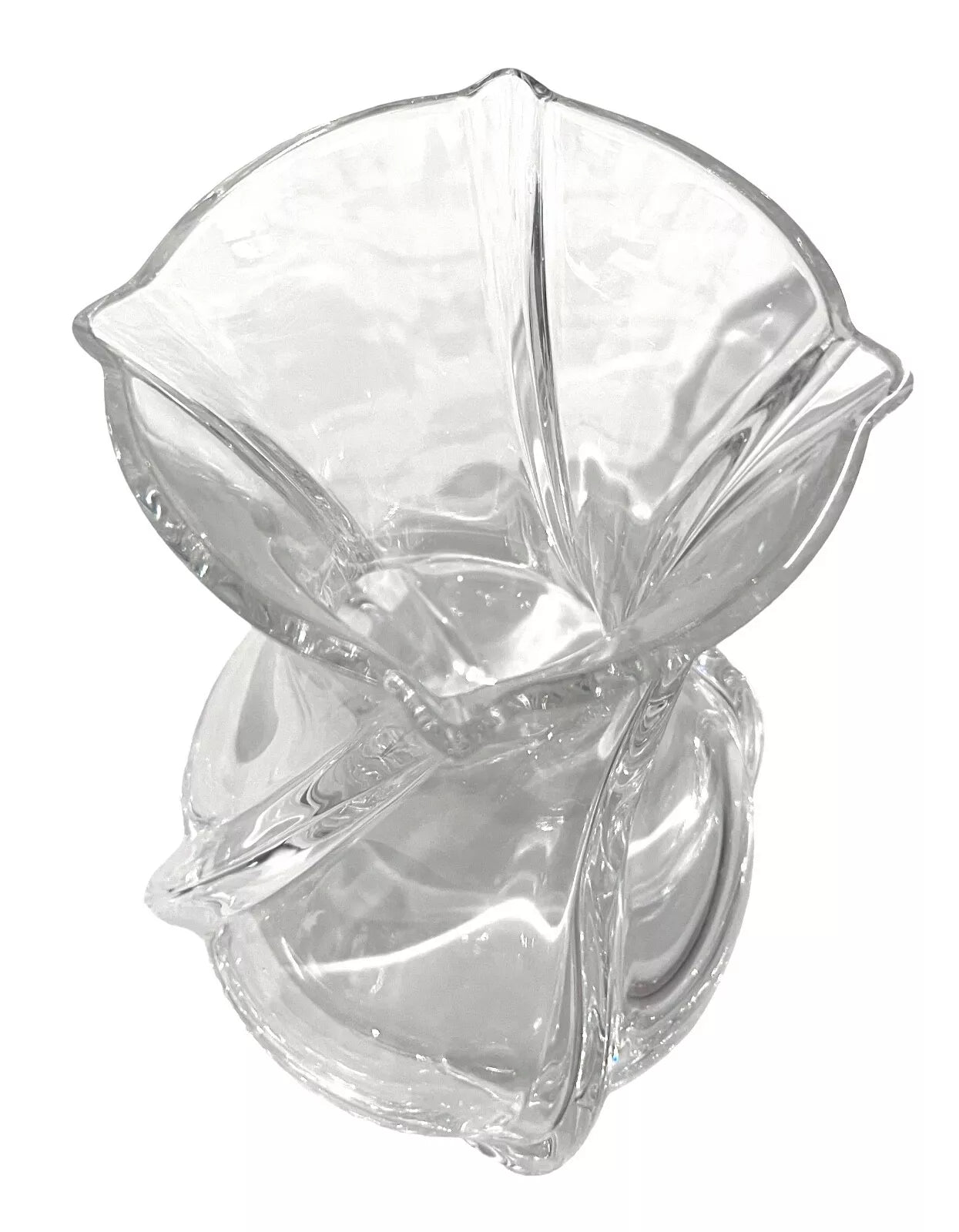 BACCARAT FRENCH CRYSTAL SERPENTINE PATTERN LARGE 10 INCH VASE